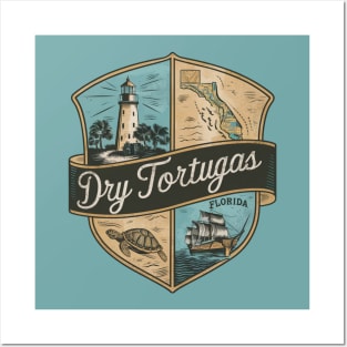 Dry Tortugas Florida National Park Retro Emblem Posters and Art